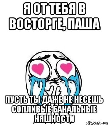 я от тебя в восторге, паша пусть ты даже не несешь сопливые банальные няшности, Мем Влюбленный