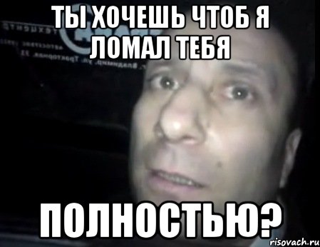 ты хочешь чтоб я ломал тебя полностью?