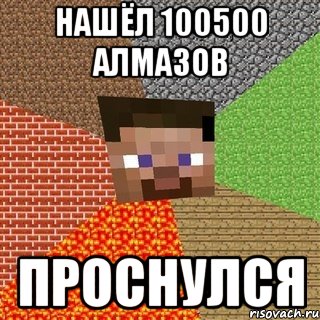 нашёл 100500 алмазов проснулся, Мем Миникрафтер