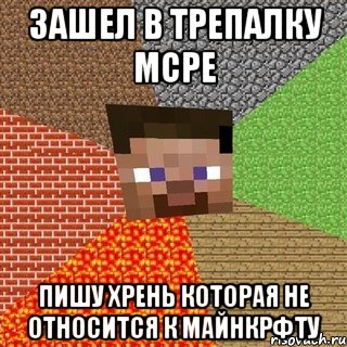 зашел в трепалку mcpe пишу хрень которая не относится к майнкрфту, Мем Миникрафтер