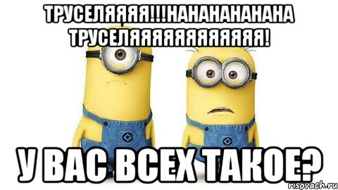 труселяяяя!!!нананананана труселяяяяяяяяяяяя! у вас всех такое?, Мем Миньоны