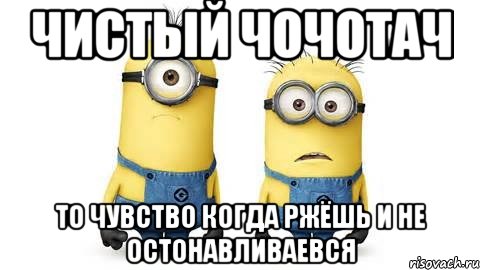 чистый чочотач то чувство когда ржёшь и не остонавливаевся, Мем Миньоны