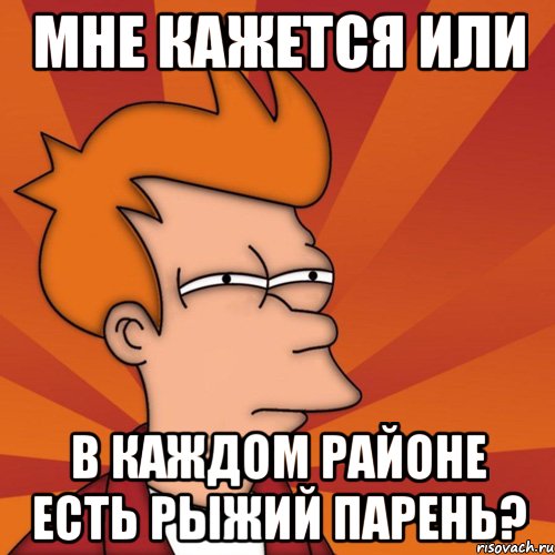 мне кажется или в каждом районе есть рыжий парень?, Мем Мне кажется или (Фрай Футурама)