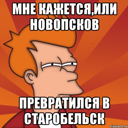 мне кажется,или новопсков превратился в старобельск, Мем Мне кажется или (Фрай Футурама)