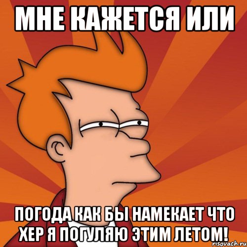 мне кажется или погода как бы намекает что хер я погуляю этим летом!, Мем Мне кажется или (Фрай Футурама)