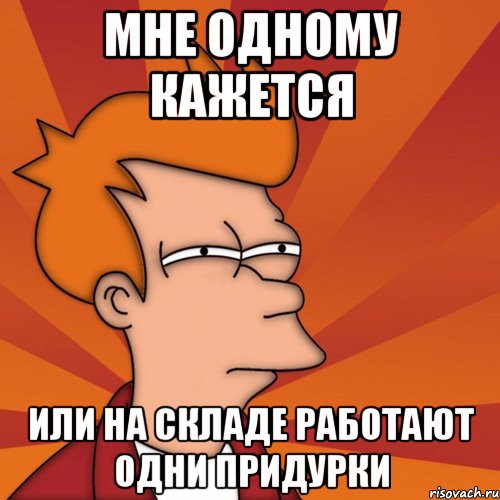 мне одному кажется или на складе работают одни придурки, Мем Мне кажется или (Фрай Футурама)