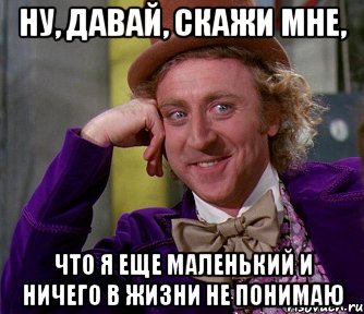 ну, давай, скажи мне, что я еще маленький и ничего в жизни не понимаю, Мем мое лицо