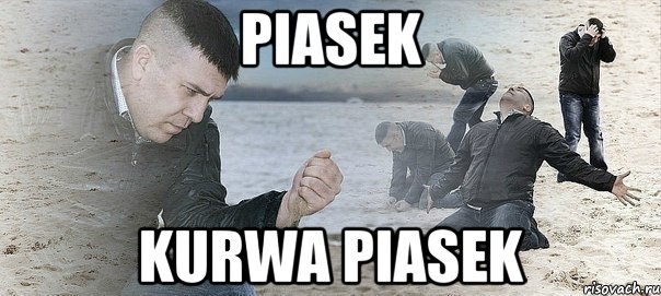 piasek kurwa piasek, Мем Мужик сыпет песок на пляже