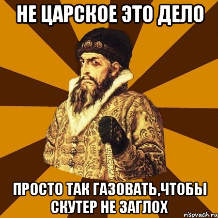 не царское это дело просто так газовать,чтобы скутер не заглох, Мем Не царское это дело