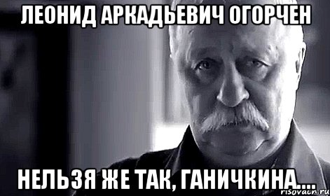 леонид аркадьевич огорчен нельзя же так, ганичкина...., Мем Не огорчай Леонида Аркадьевича