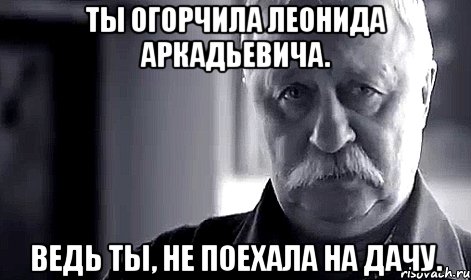 ты огорчила леонида аркадьевича. ведь ты, не поехала на дачу., Мем Не огорчай Леонида Аркадьевича