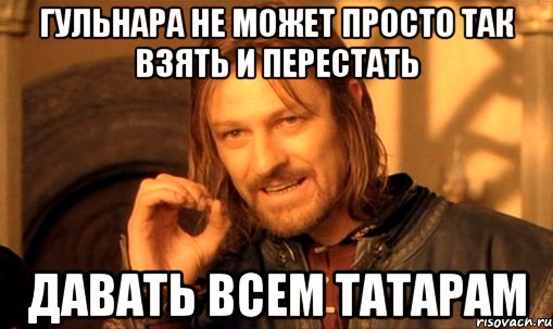 гульнара не может просто так взять и перестать давать всем татарам, Мем Нельзя просто так взять и (Боромир мем)