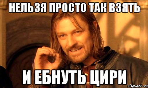 нельзя просто так взять и ебнуть цири, Мем Нельзя просто так взять и (Боромир мем)