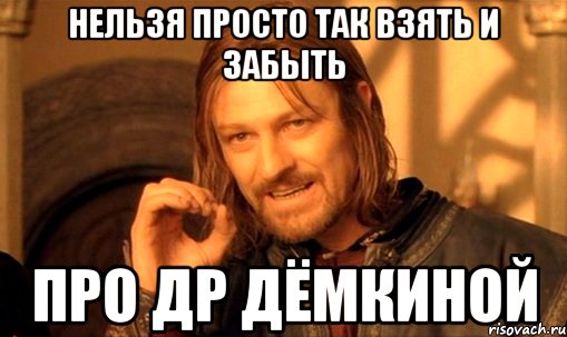 нельзя просто так взять и забыть про др дёмкиной, Мем Нельзя просто так взять и (Боромир мем)