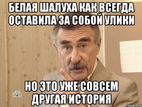 белая шалуха как всегда оставила за собой улики но это уже совсем другая история, Мем Каневский (Но это уже совсем другая история)