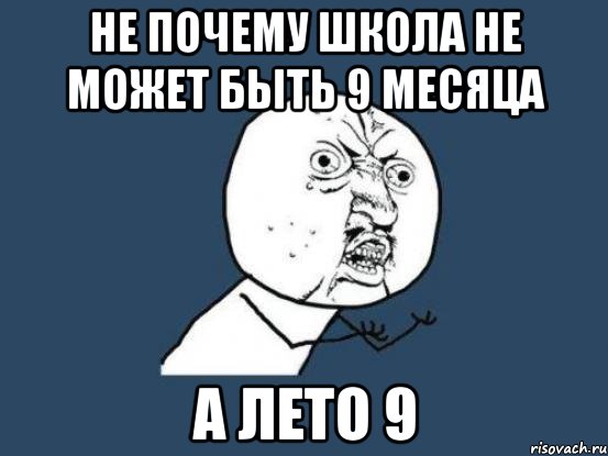 не почему школа не может быть 9 месяца а лето 9, Мем Ну почему