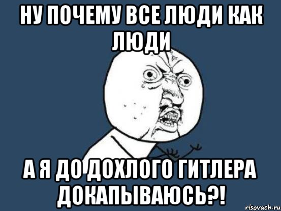 ну почему все люди как люди а я до дохлого гитлера докапываюсь?!, Мем Ну почему