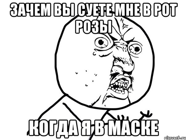 зачем вы суете мне в рот розы когда я в маске, Мем Ну почему (белый фон)