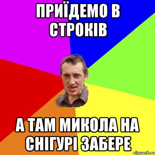 приїдемо в строків а там микола на снігурі забере, Мем Чоткий паца