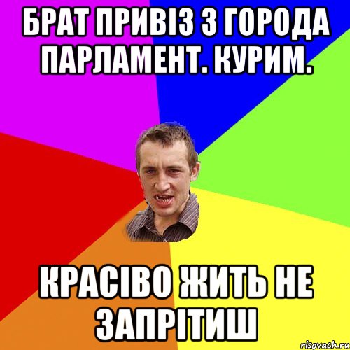 брат привіз з города парламент. курим. красіво жить не запрітиш, Мем Чоткий паца