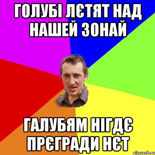 голубі лєтят над нашей зонай галубям нігдє прєгради нєт, Мем Чоткий паца