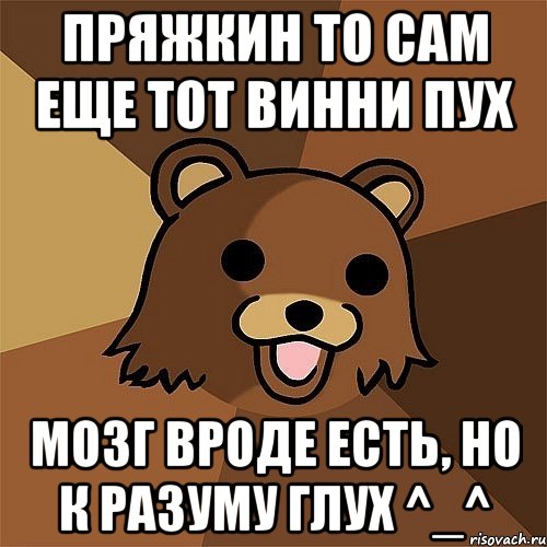 пряжкин то сам еще тот винни пух мозг вроде есть, но к разуму глух ^_^, Мем Педобир