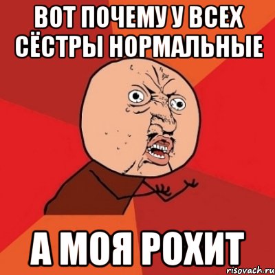 вот почему у всех сёстры нормальные а моя рохит, Мем Почему