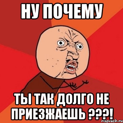 ну почему ты так долго не приезжаешь ???!, Мем Почему