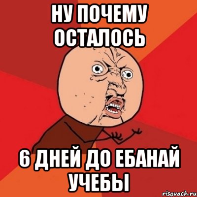 ну почему осталось 6 дней до ебанай учебы, Мем Почему