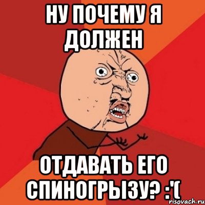 ну почему я должен отдавать его спиногрызу? :'(, Мем Почему