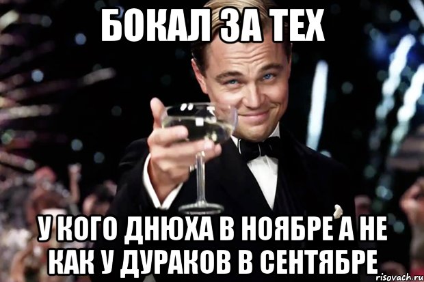 бокал за тех у кого днюха в ноябре а не как у дураков в сентябре, Мем Великий Гэтсби (бокал за тех)