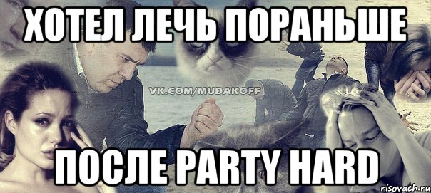 хотел лечь пораньше после party hard, Мем Грусть вселенская