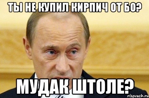 ты не купил кирпич от бо? мудак штоле?, Мем путин