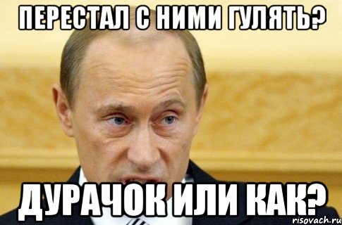 перестал с ними гулять? дурачок или как?, Мем путин