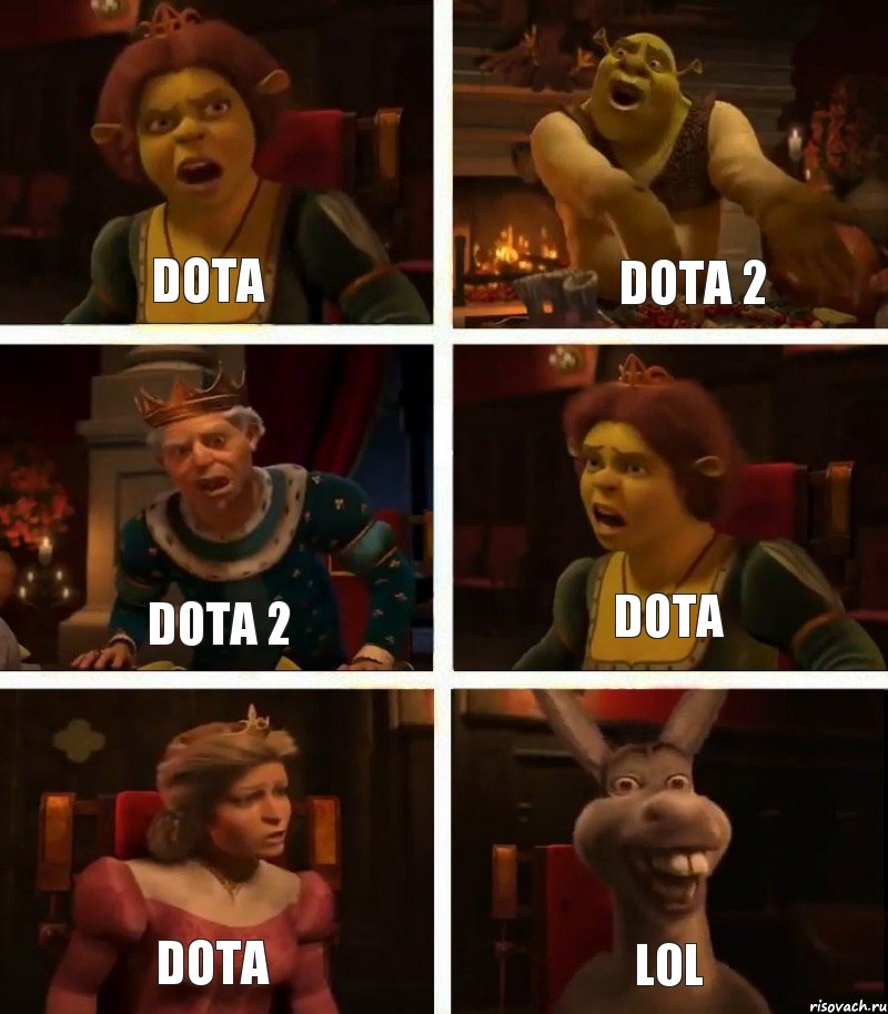 Dota Dota 2 Dota Dota 2 Dota LOL, Комикс  Шрек Фиона Гарольд Осел