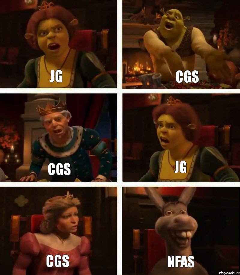 JG CGS CGS CGS JG NFAS, Комикс  Шрек Фиона Гарольд Осел