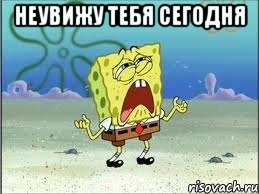 неувижу тебя сегодня , Мем Спанч Боб плачет