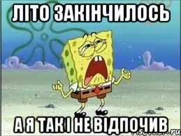 літо закінчилось а я так і не відпочив, Мем Спанч Боб плачет