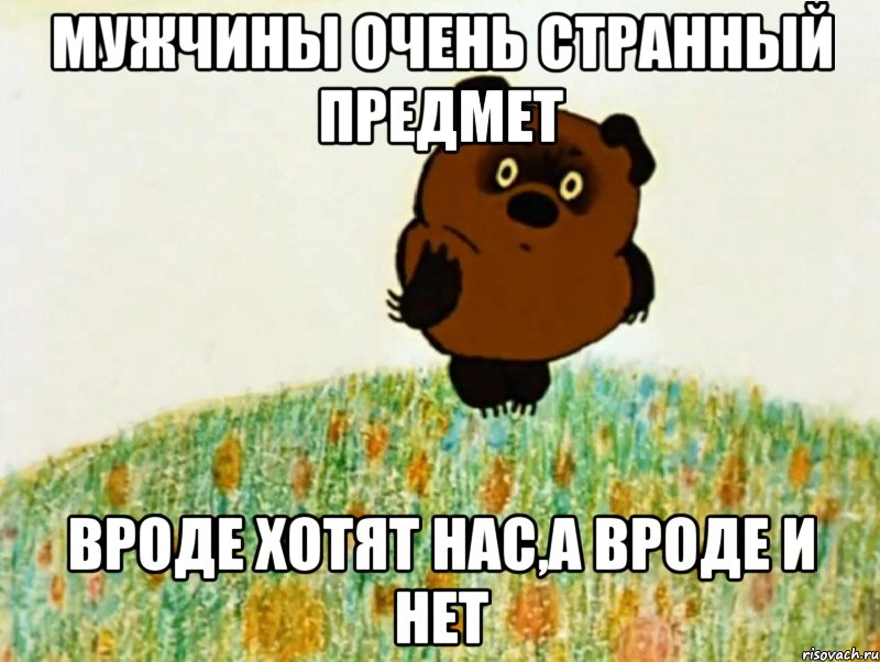 мужчины очень странный предмет вроде хотят нас,а вроде и нет, Мем ВИННИ ПУХ