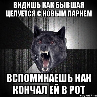 видишь как бывшая целуется с новым парнем вспоминаешь как кончал ей в рот, Мем Сумасшедший волк