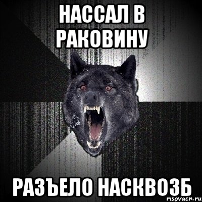 нассал в раковину разъело насквозб, Мем Сумасшедший волк