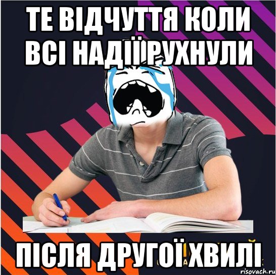 те відчуття коли всі надії рухнули після другої хвилі, Мем Типовий одинадцятикласник