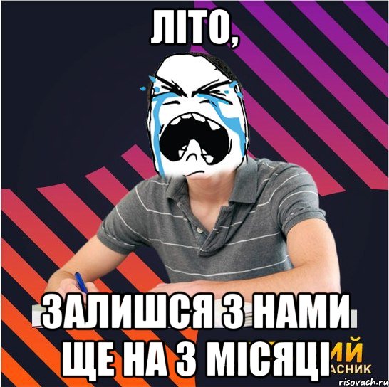 літо, залишся з нами ще на 3 місяці, Мем Типовий одинадцятикласник