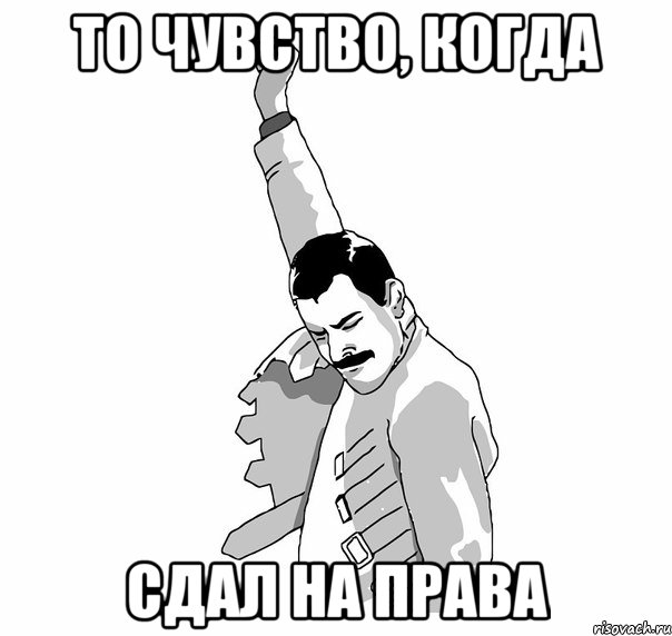 то чувство, когда сдал на права, Мем   Фрэдди Меркьюри (успех)