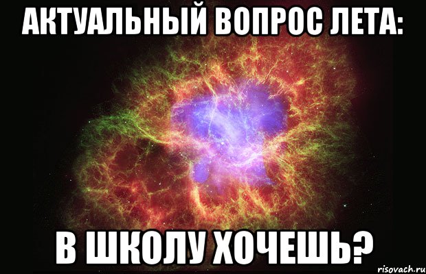 актуальный вопрос лета: в школу хочешь?, Мем Туманность