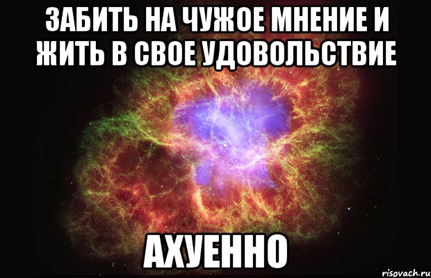 забить на чужое мнение и жить в свое удовольствие ахуенно, Мем Туманность