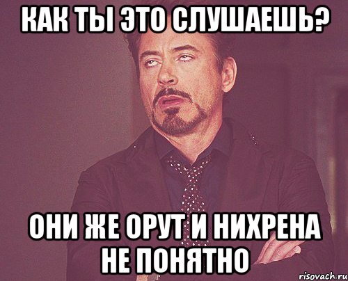 как ты это слушаешь? они же орут и нихрена не понятно, Мем твое выражение лица