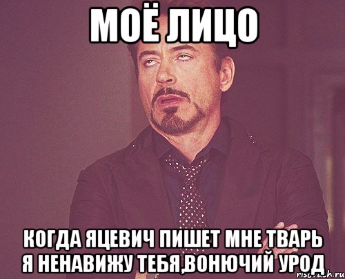моё лицо когда яцевич пишет мне тварь я ненавижу тебя,вонючий урод, Мем твое выражение лица