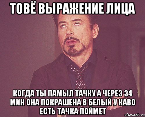 товё выражение лица когда ты памыл тачку а через 34 мин она покрашена в белый у каво есть тачка поймет, Мем твое выражение лица