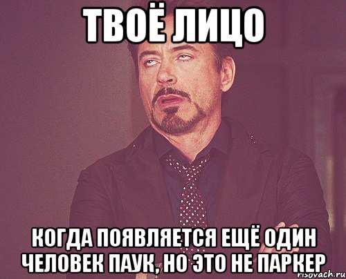 твоё лицо когда появляется ещё один человек паук, но это не паркер, Мем твое выражение лица